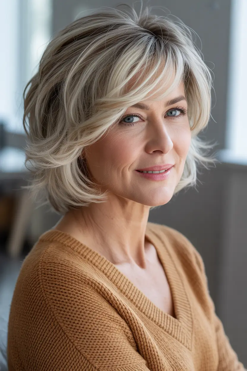 Winter 2025–2026 Hair Colors Highlights Frosted Vanilla Bob