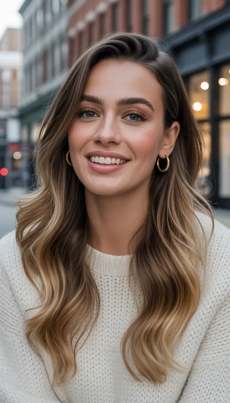 Winter 2025–2026 Hair Colors Highlights Honey Ombre Waves