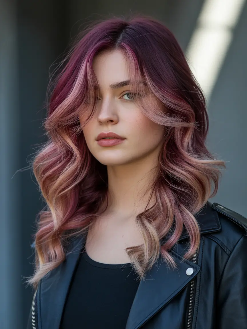 Winter 2025–2026 Hair Colors Highlights Mulberry Fade
