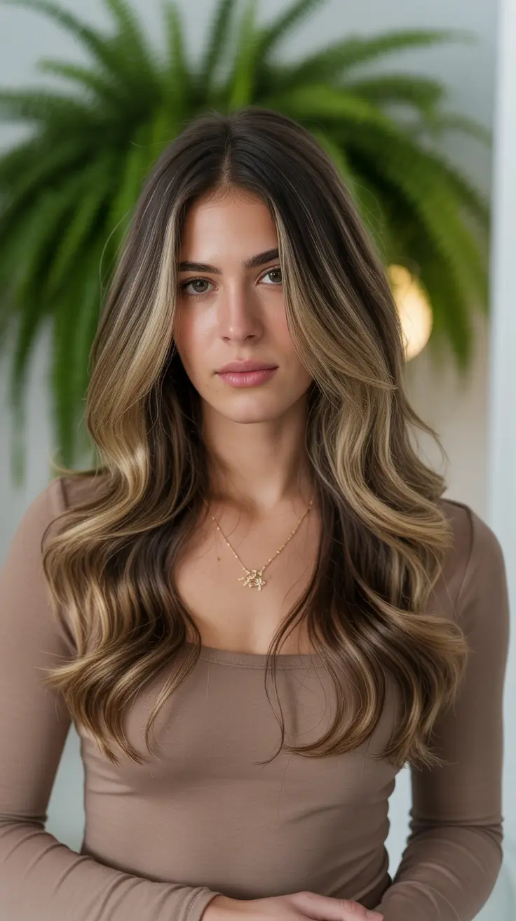 Winter 2025–2026 Hair Colors Ideas for Brunette – Golden Balayage Glow