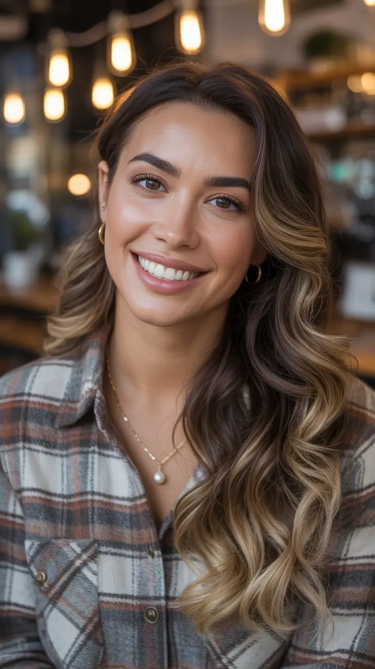 Winter 2025–2026 Hair Colors Ideas for Brunette – Golden Honey Ombre