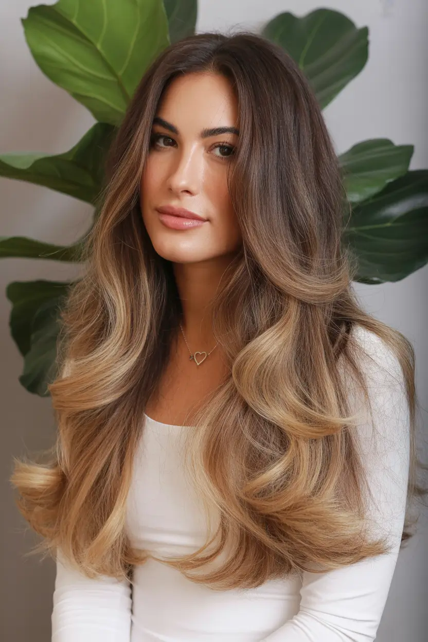 Winter 2025–2026 Hair Colors Ideas for Brunette – Luxurious Golden Brunette