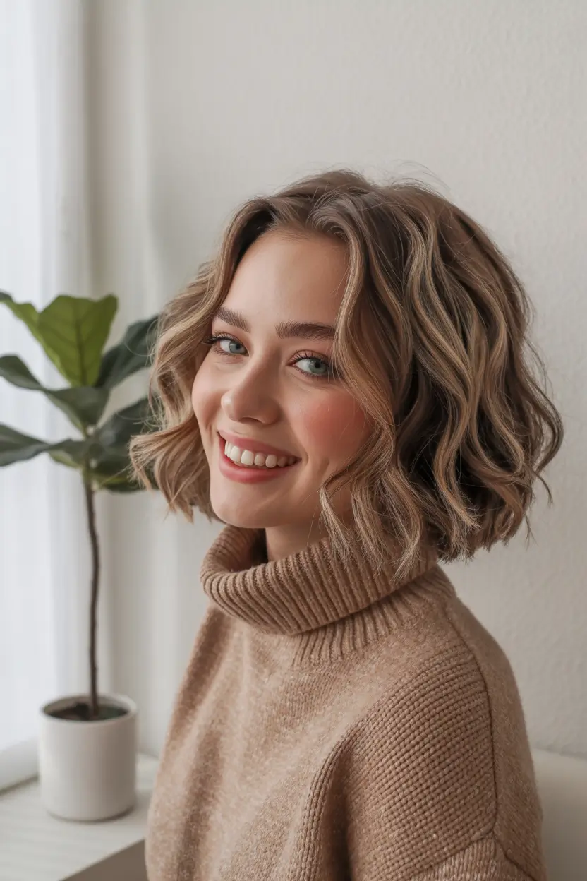 Winter 2025–2026 Hair Colors Ideas for Brunette – Soft Sandy Bob