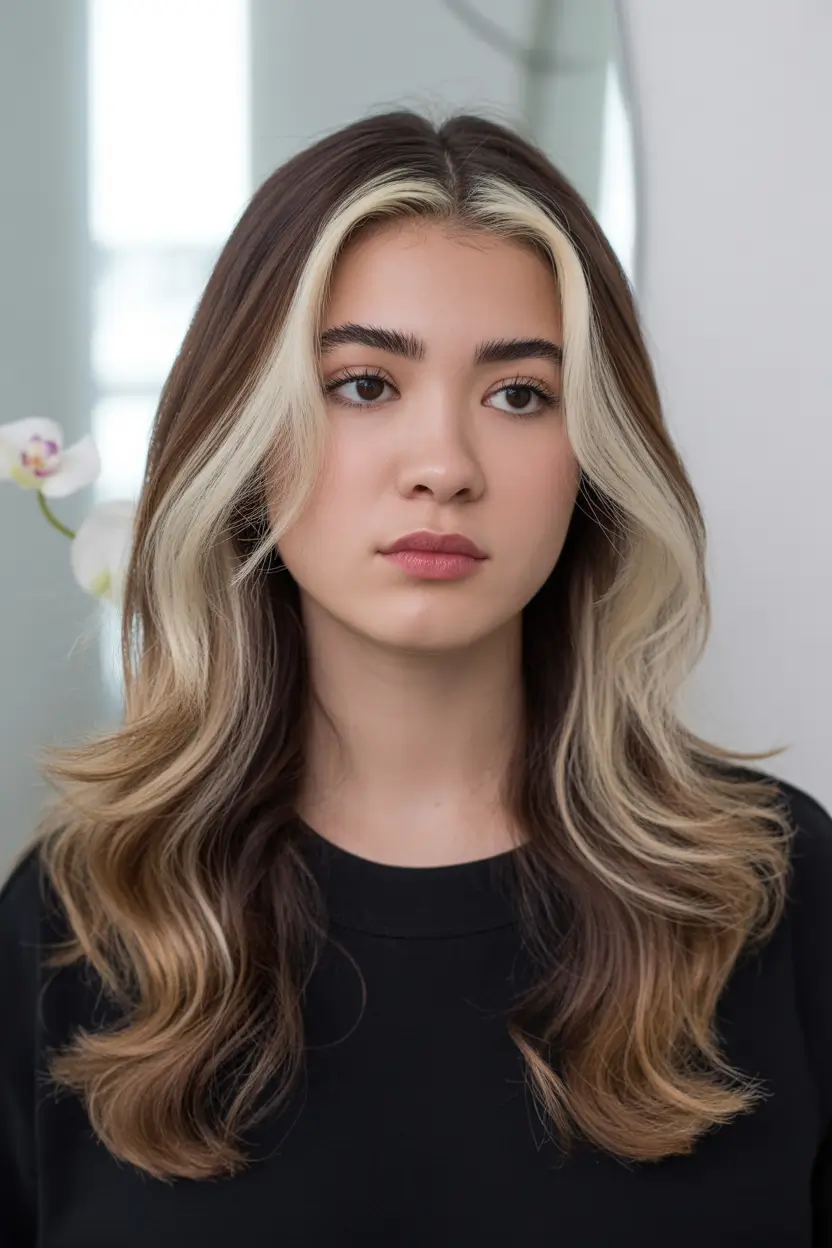 Winter 2025–2026 Hair Colors Ideas for Brunette – Modern Blonde Panels