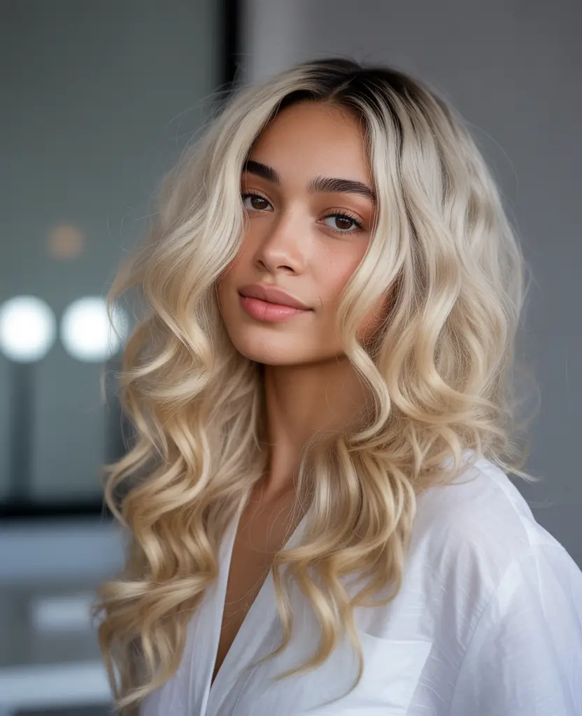 Winter 2025–2026 Hair Colors Trends Dark Skin Milk Tea Blonde Glam