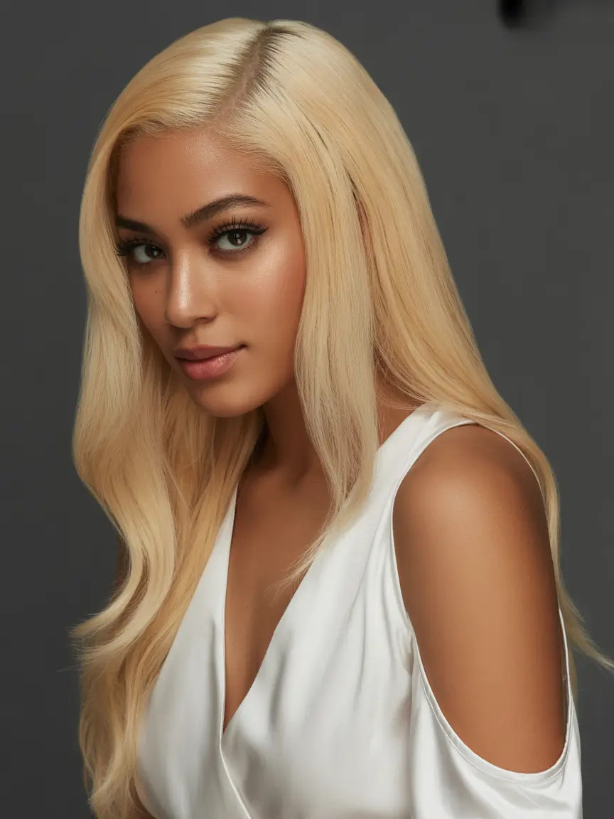 Winter 2025–2026 Hair Colors Trends Dark Skin Buttery Blonde Elegance