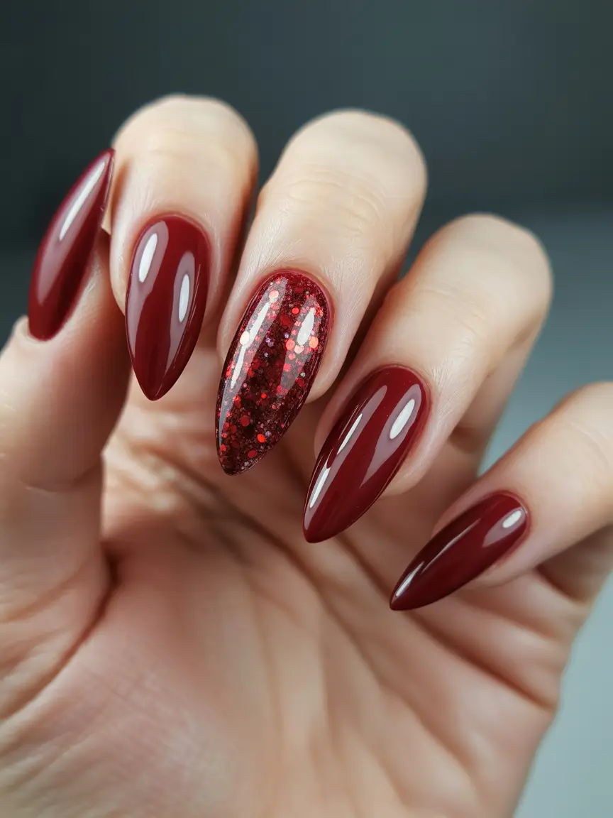 Winter Acrylic Nails 2025–2026 Ruby Spark Dream