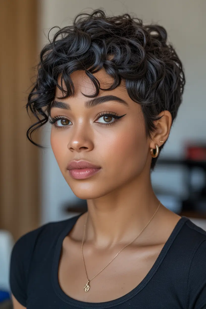 winter hair colors for black women ideas 2025 2026 pixie cut with curly texture
