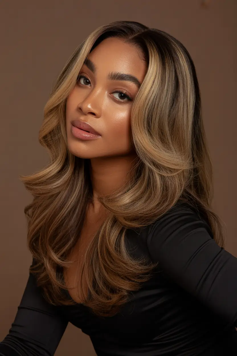 winter hair colors for black women ideas 2025 2026 honey blonde balayage