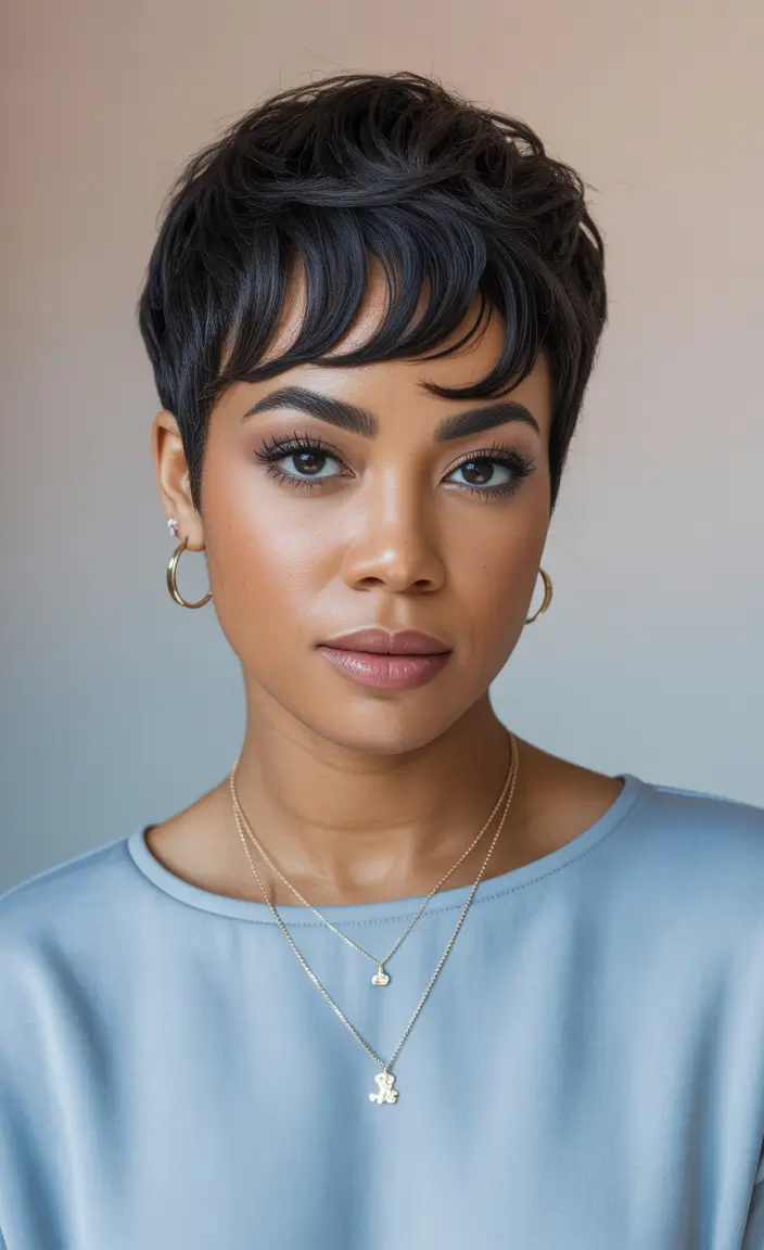 winter hair colors for black women ideas 2025 2026 soft layered pixie