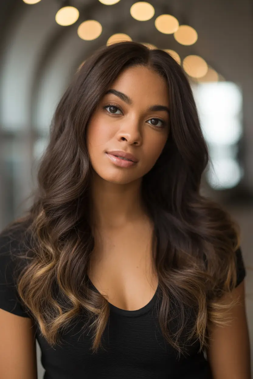 winter hair colors for black women ideas 2025 2026 soft brunette caramel accents