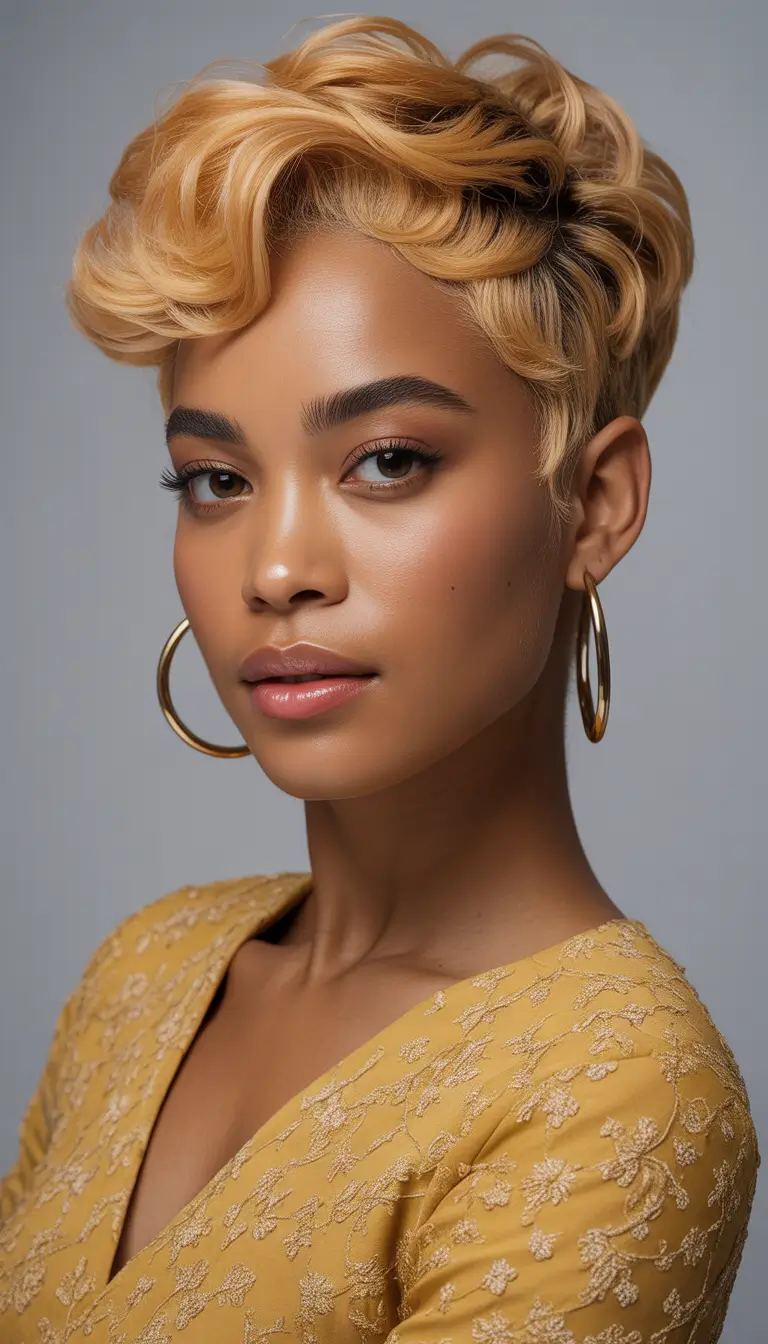 winter hair colors for black women ideas 2025 2026 golden blonde crop