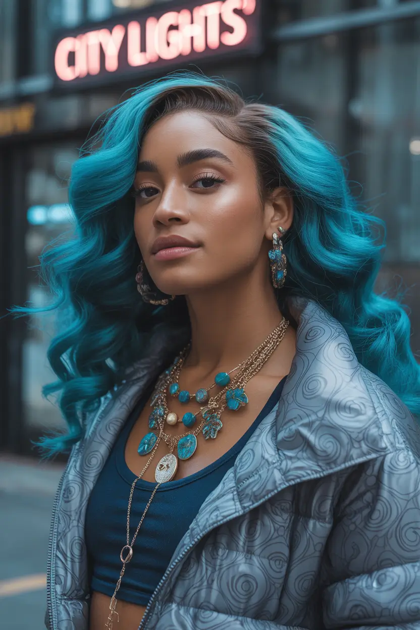 winter hair colors for black women ideas 2025 2026 blue jewel waves