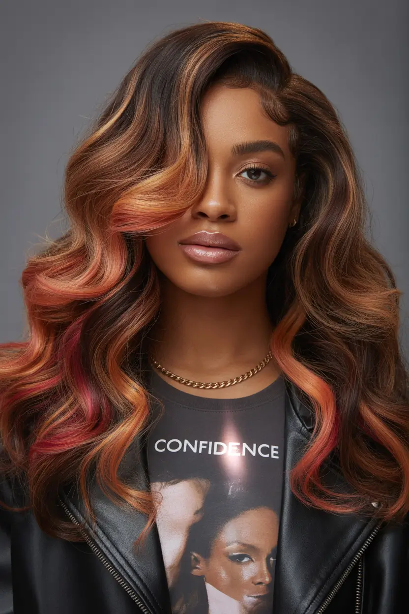 winter hair colors for black women ideas 2025 2026 chocolate copper blend