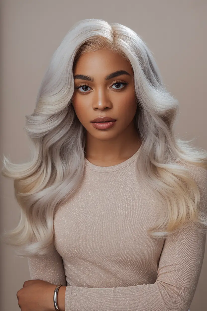 winter hair colors for black women ideas 2025 2026 frosted platinum glam
