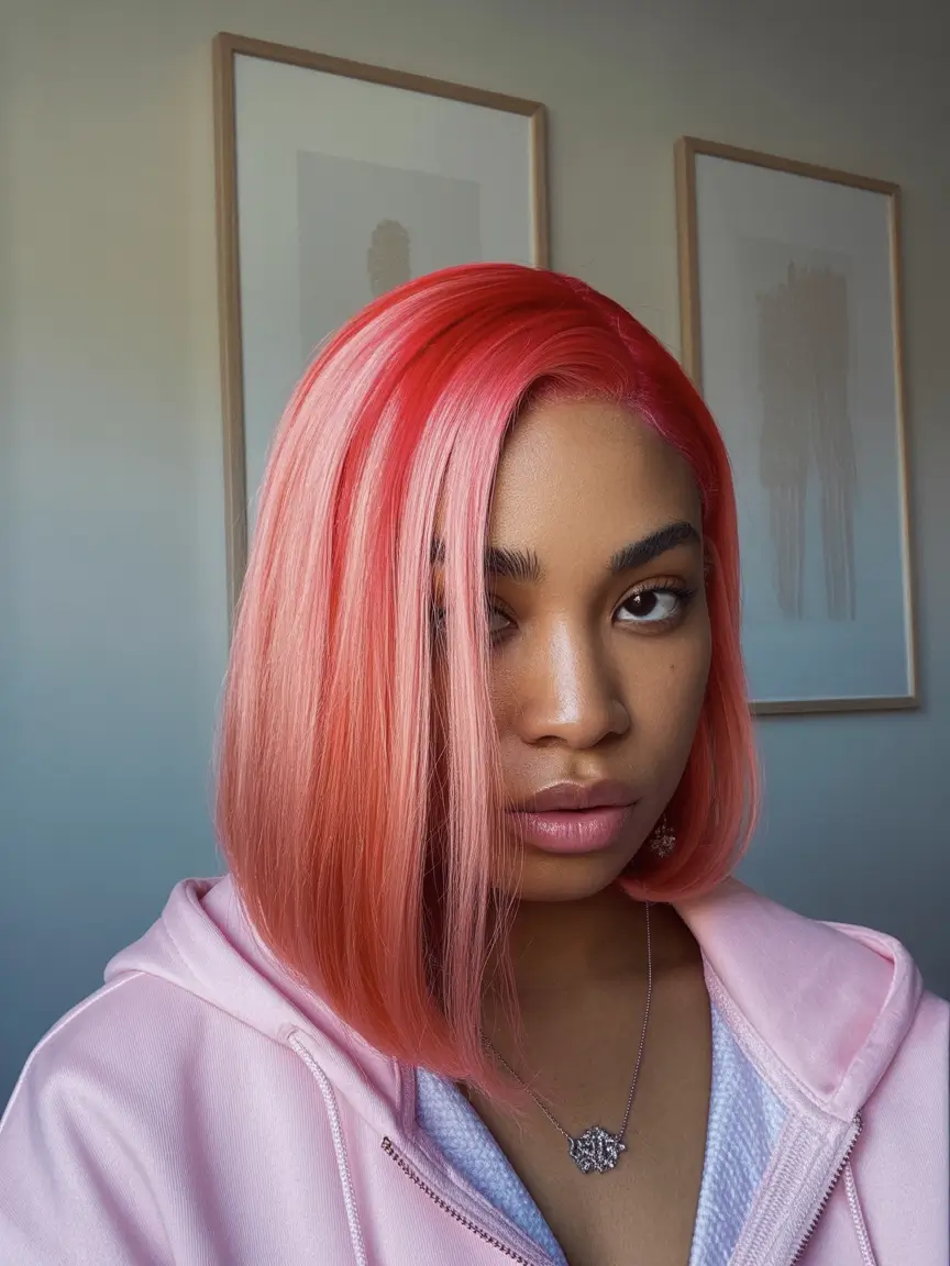 winter hair colors for black women ideas 2025 2026 vibrant pink bob
