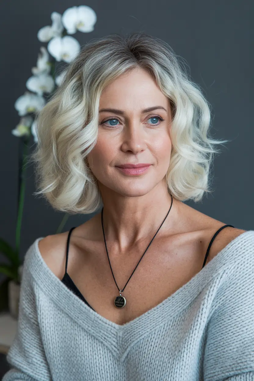 Winter hair colors for blondes ideas 2025 2026 Snowy Blonde Bob