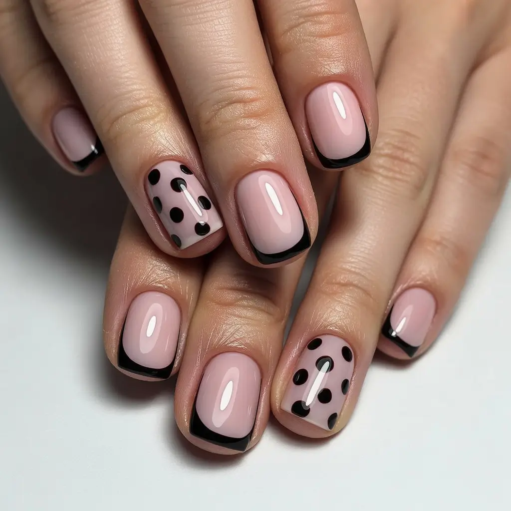 Winter Nail Art Inspo 2025–2026 Classic Noir French