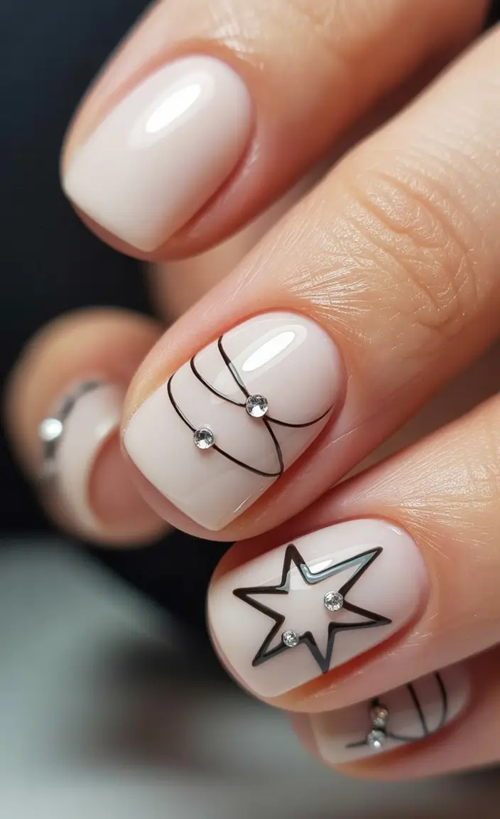 Winter Nail Art Inspo 2025–2026 Minimal Starline Elegance