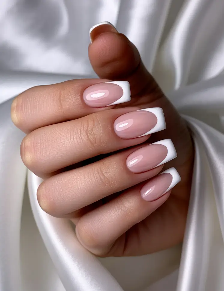 Winter Nail Art Inspo 2025–2026 Classic French Frost