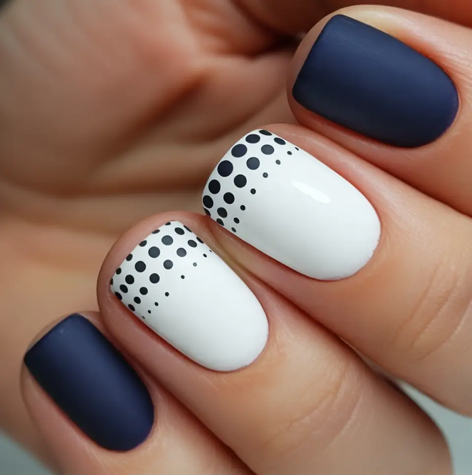 Winter Nail Art Inspo 2025–2026 Midnight Dot Minimalism