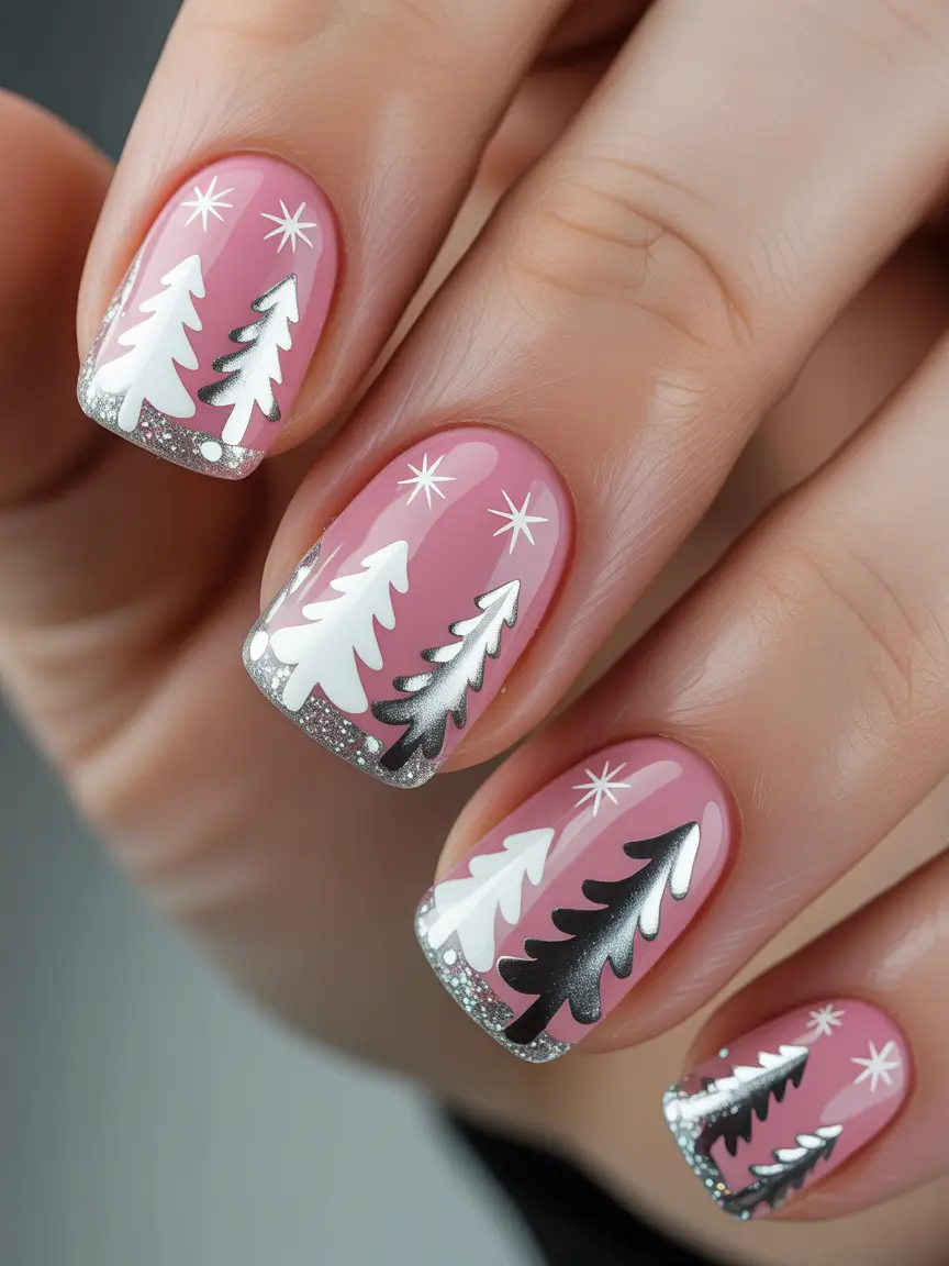 Winter Nail Colors and Designs Ideas 2025–2026 Frosted Forest Magic