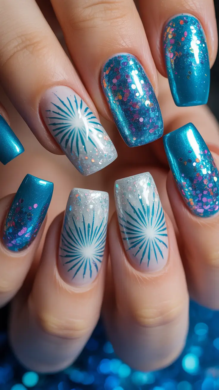 Winter Nail Colors and Designs Ideas 2025–2026 Frozen Fireworks