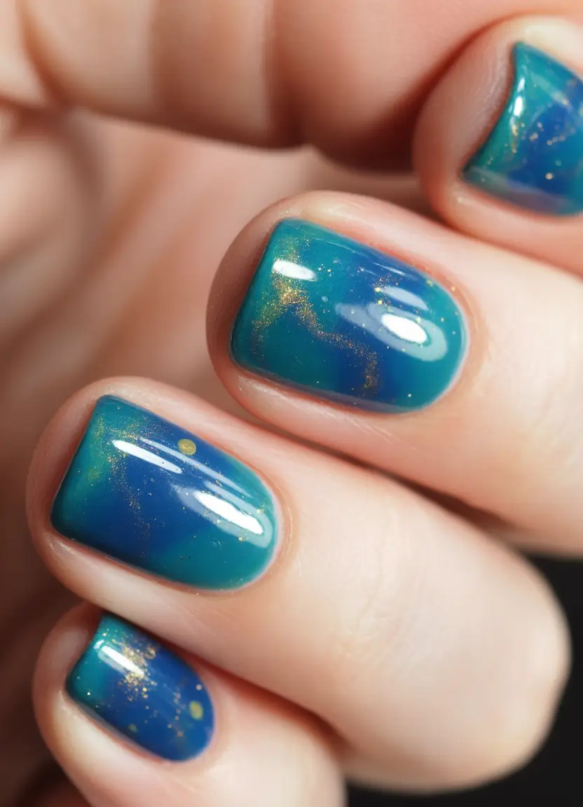 Winter Nail Colors and Designs Ideas 2025–2026 Icy Lagoon