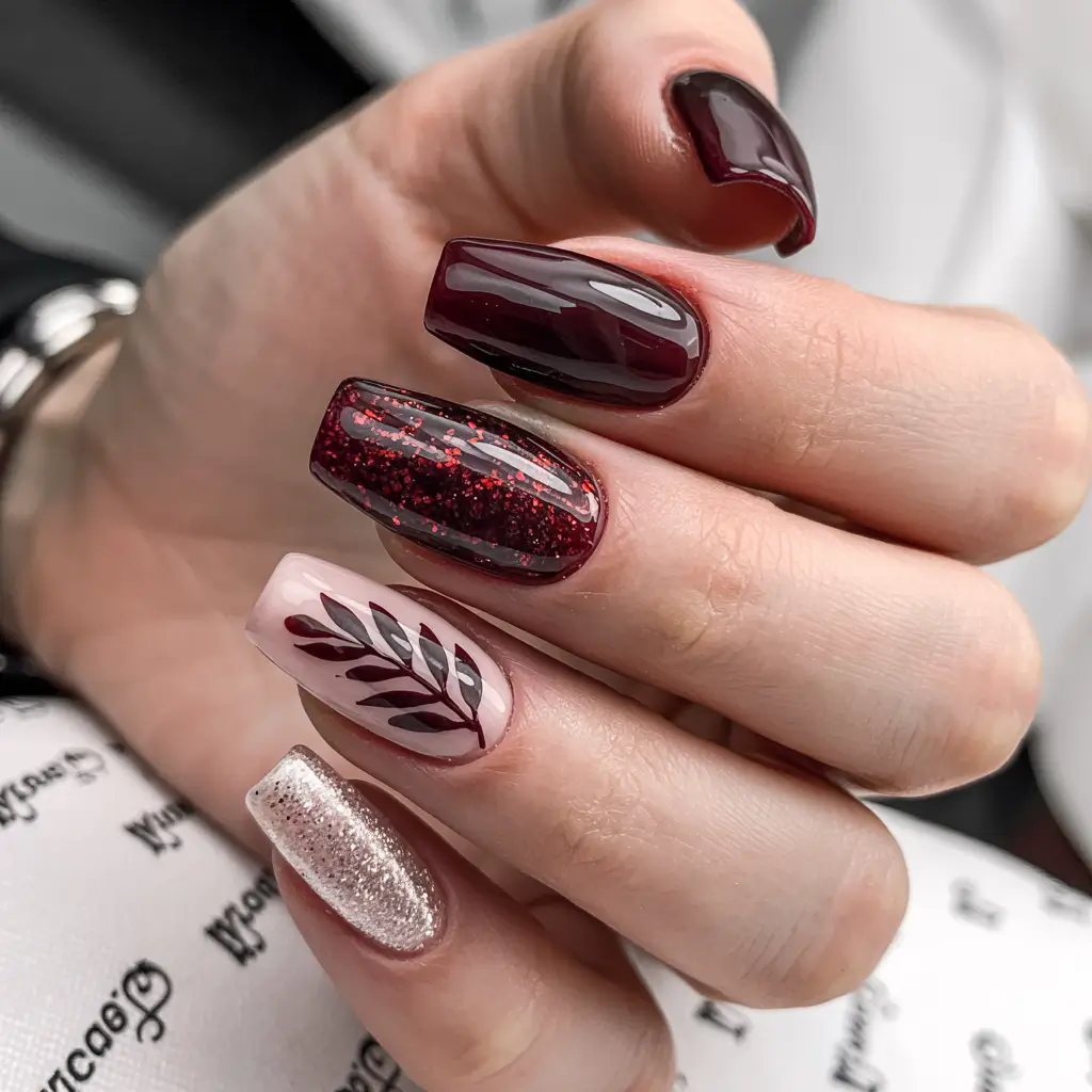 Winter Nails Ideas 2025–2026 Crimson Winter Romance