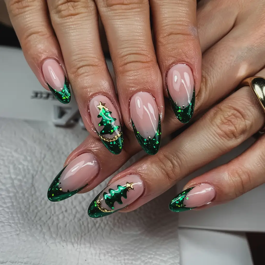 Winter Nails Ideas 2025–2026 Evergreen Christmas Magic