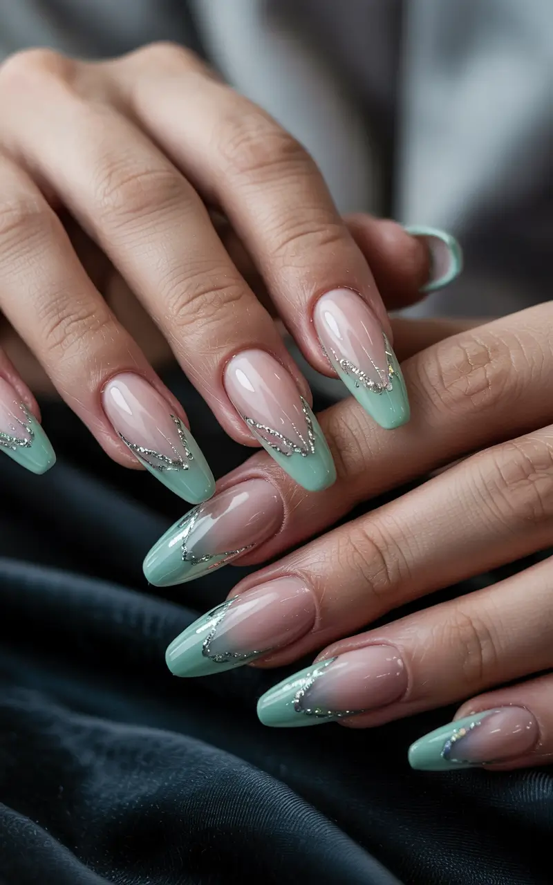Winter Nails Ideas 2025–2026 Mint Frost French