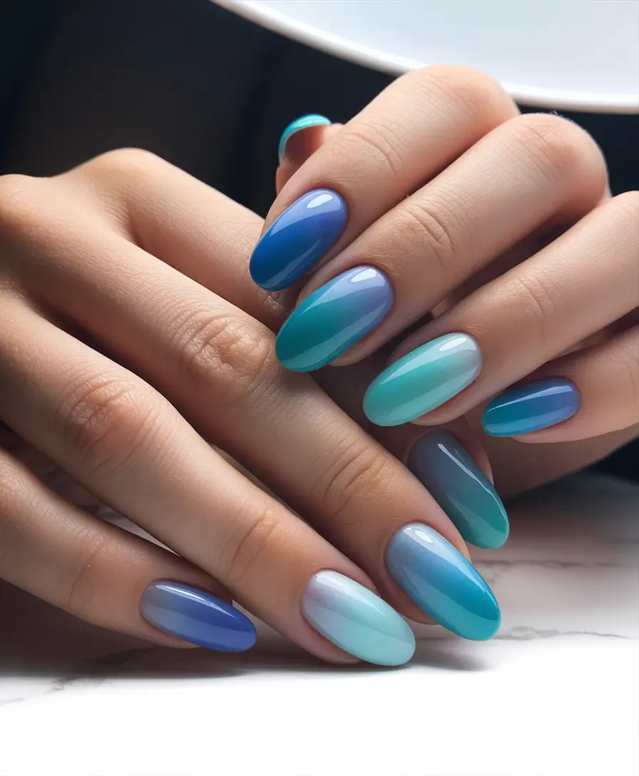 Winter Ombre Frozen Blue Ombre Elegance