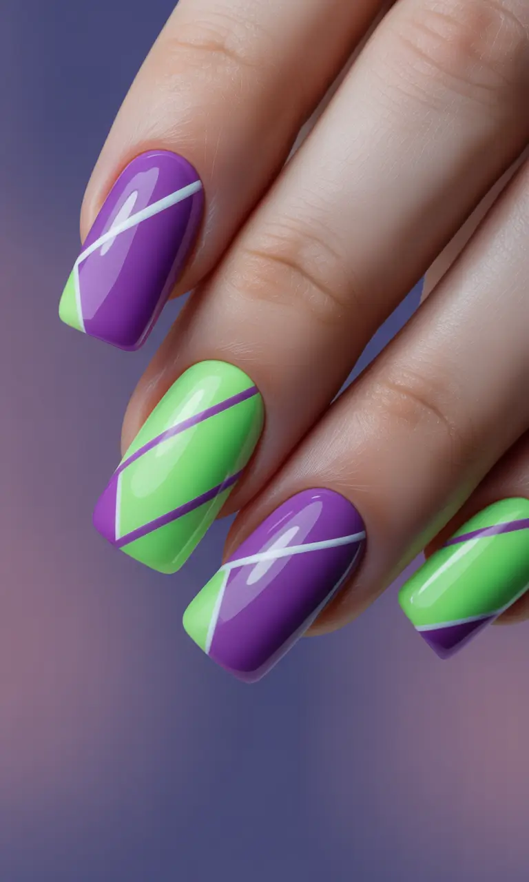 Trending Electric Purple and Lime Twist