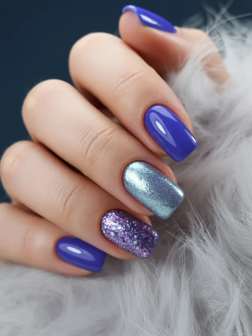 Winter Short square Violet Spark Mix