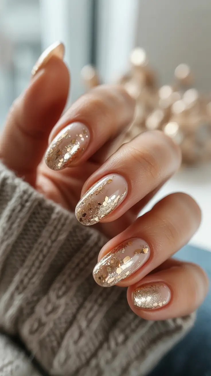 Golden Champagne Winter Nails 2025 2026