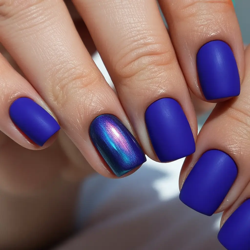 Matte Indigo Winter Nails 2025 2026