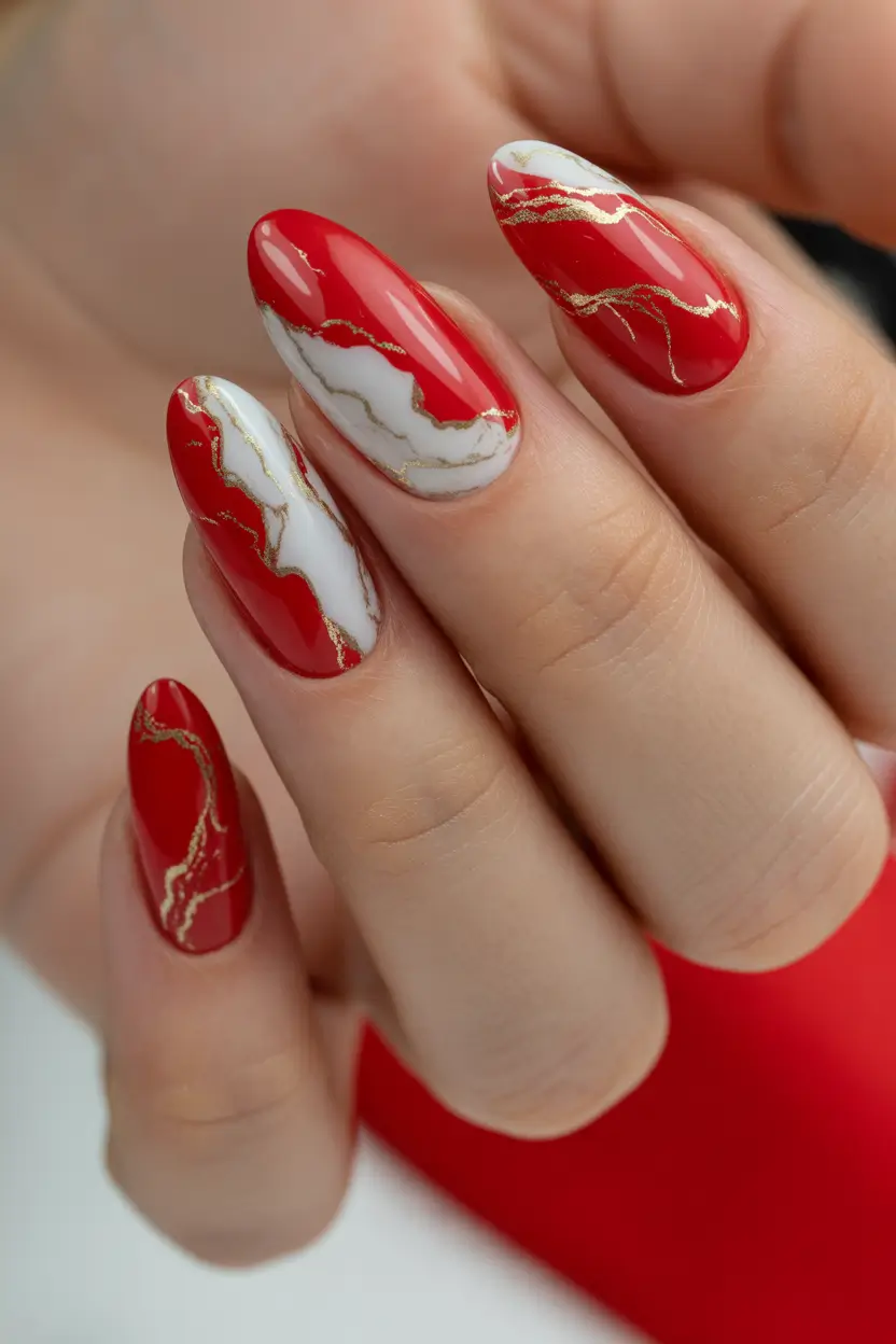 Trending Red Marble Couture Winter