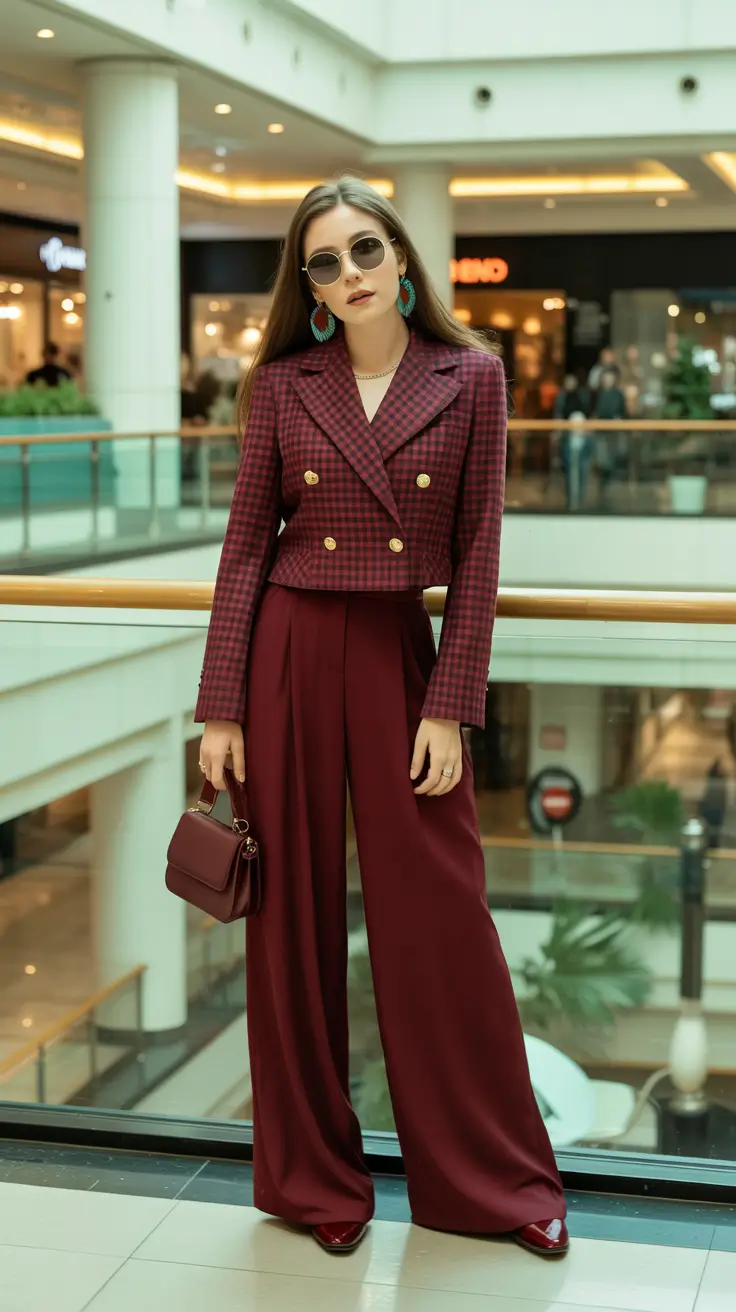 Dti Wine-Toned Power Suit