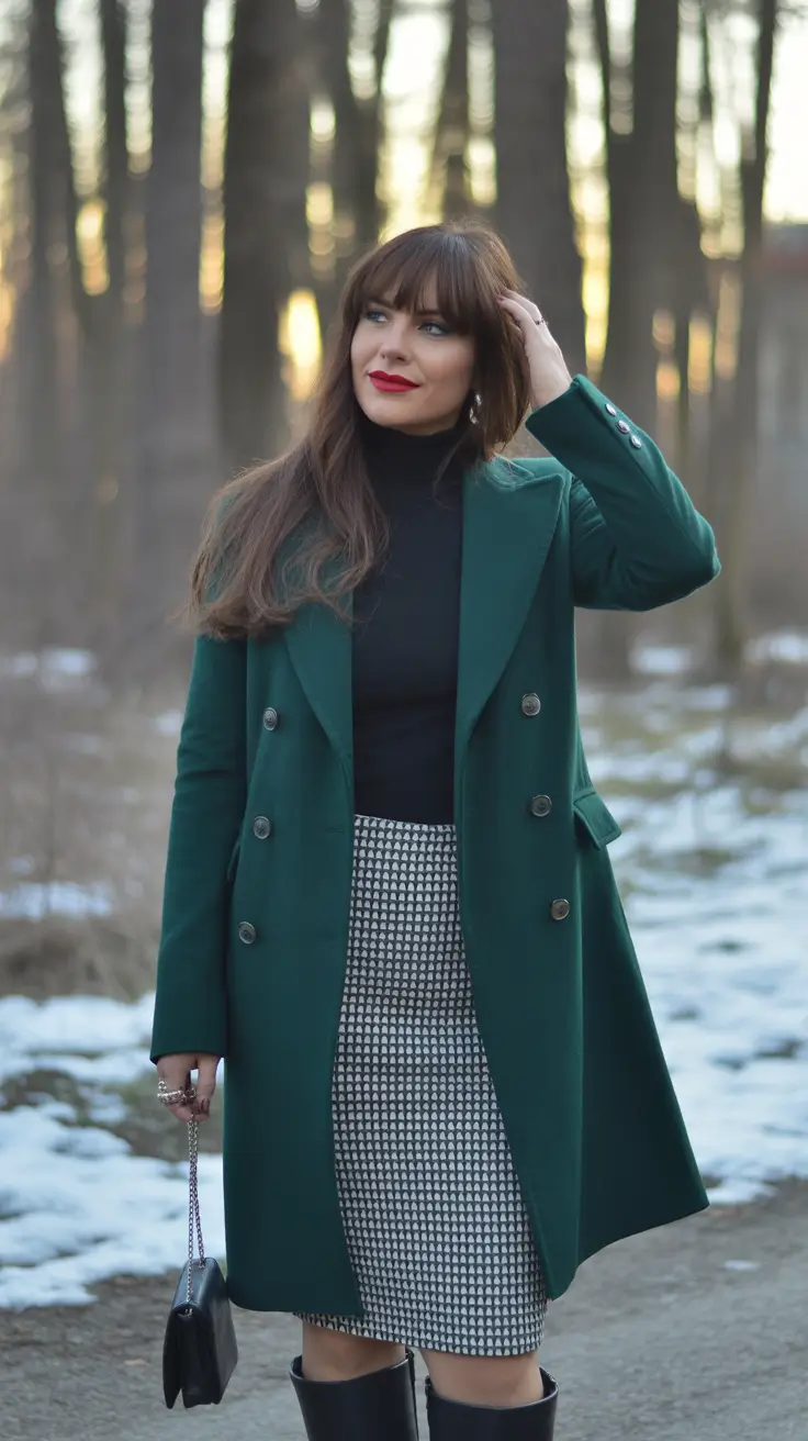 basic outfits ideas for women 2026 Emerald Elegance for Crisp Days