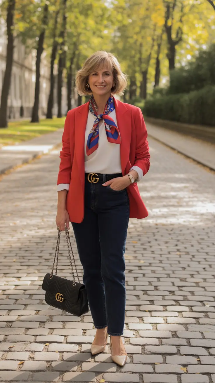 Women work Power Red and Denim Confidence