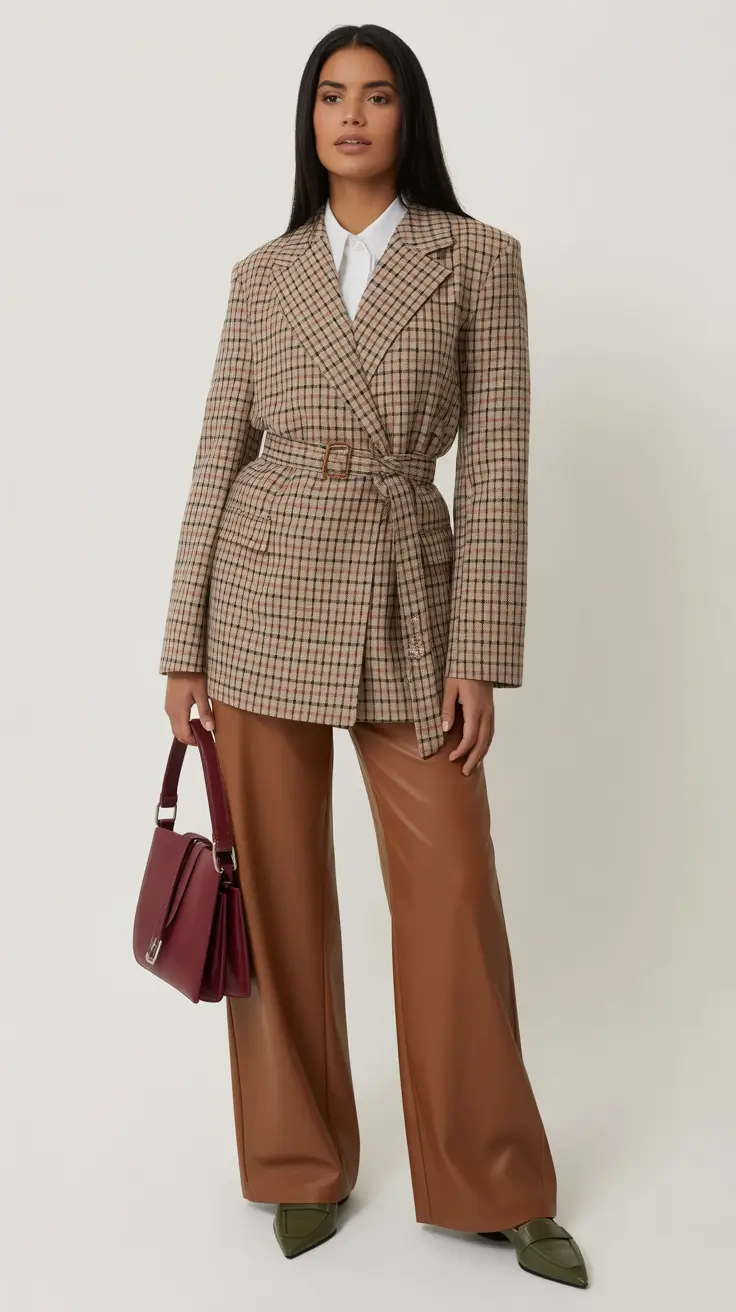 Women work Retro Plaid and Modern Poise