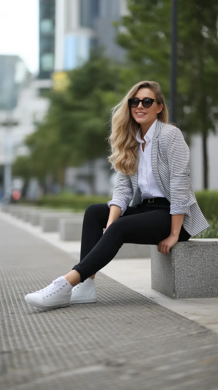 Women spring Striped Ease and Weekend Energy