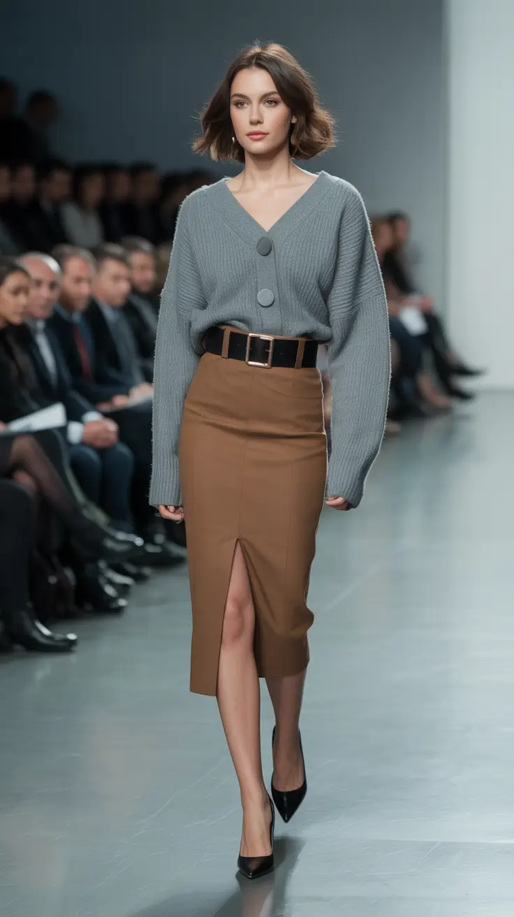 Women work Runway Gray and Camel Precision