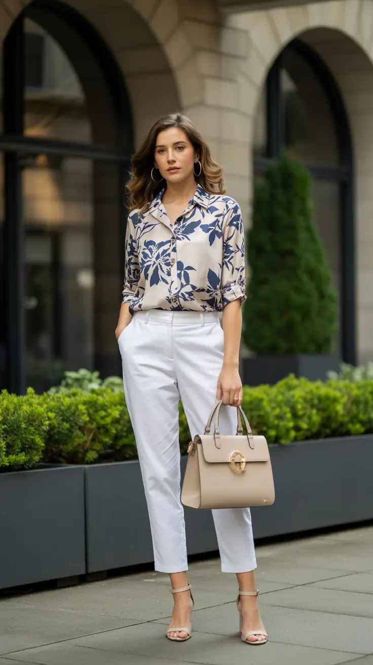 Women spring Crisp Florals in the City