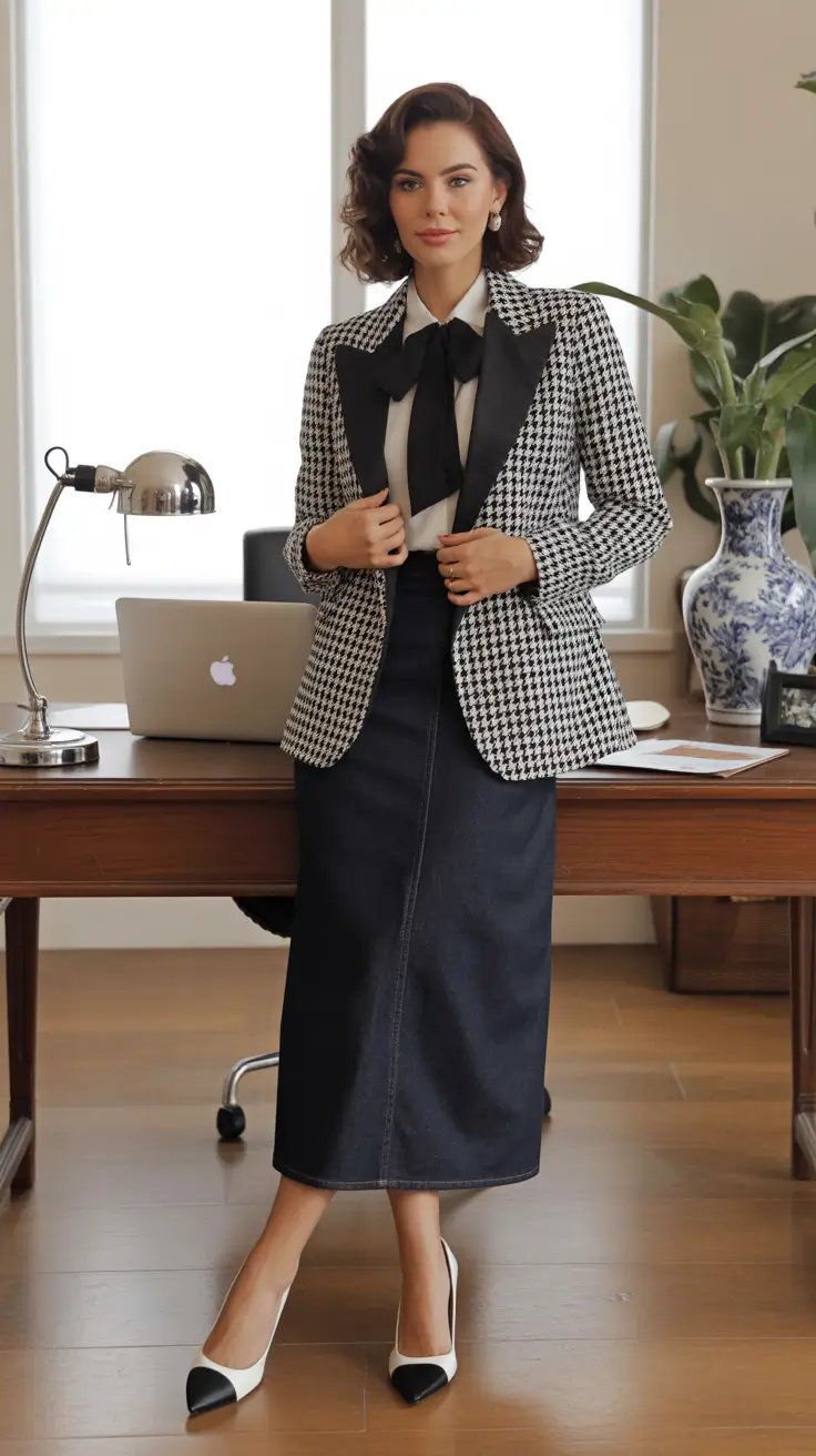 Women work Monochrome Mood with Vintage Spirit