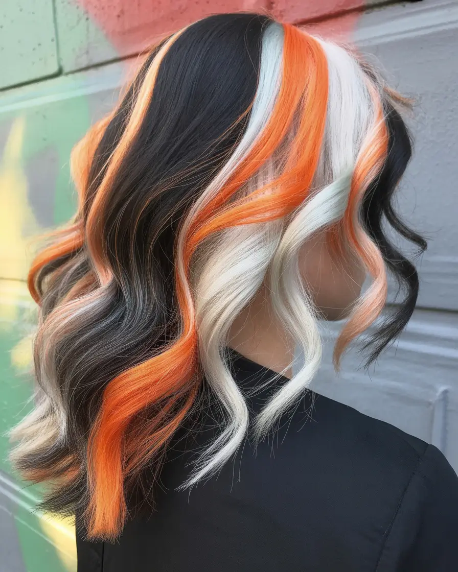 Calico hair color 2026 lookbook – Ice Siren Calico with Electric Blue Ends H2