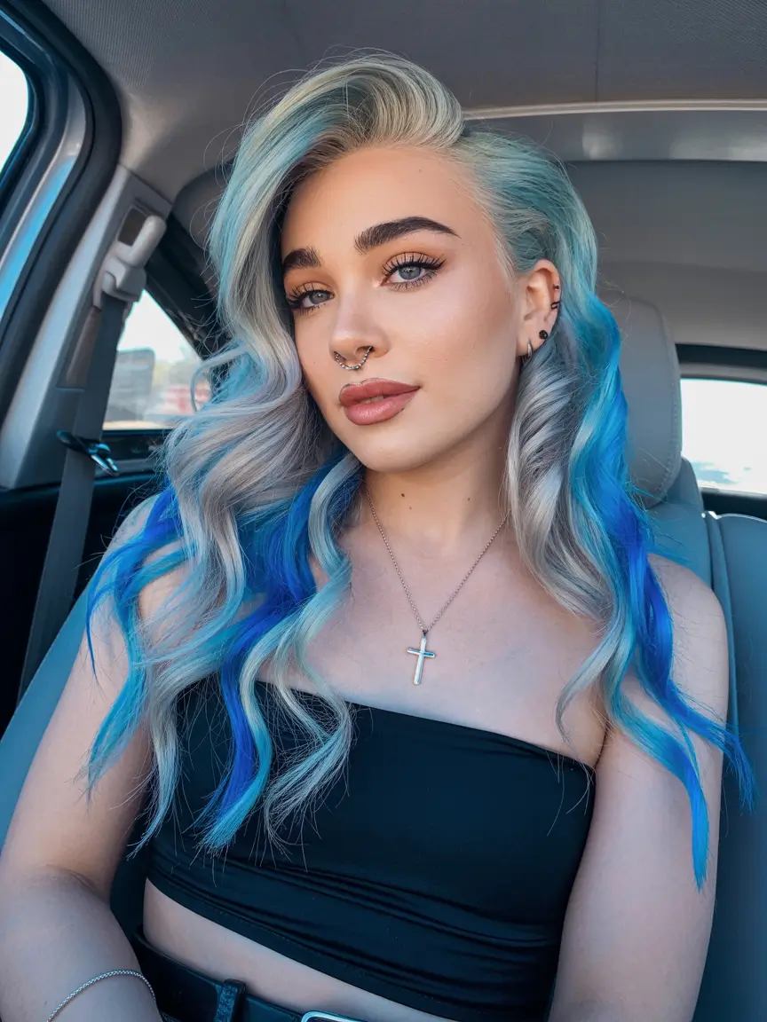 Calico hair color 2026 lookbook – Berry Ember Calico with Fringe H2