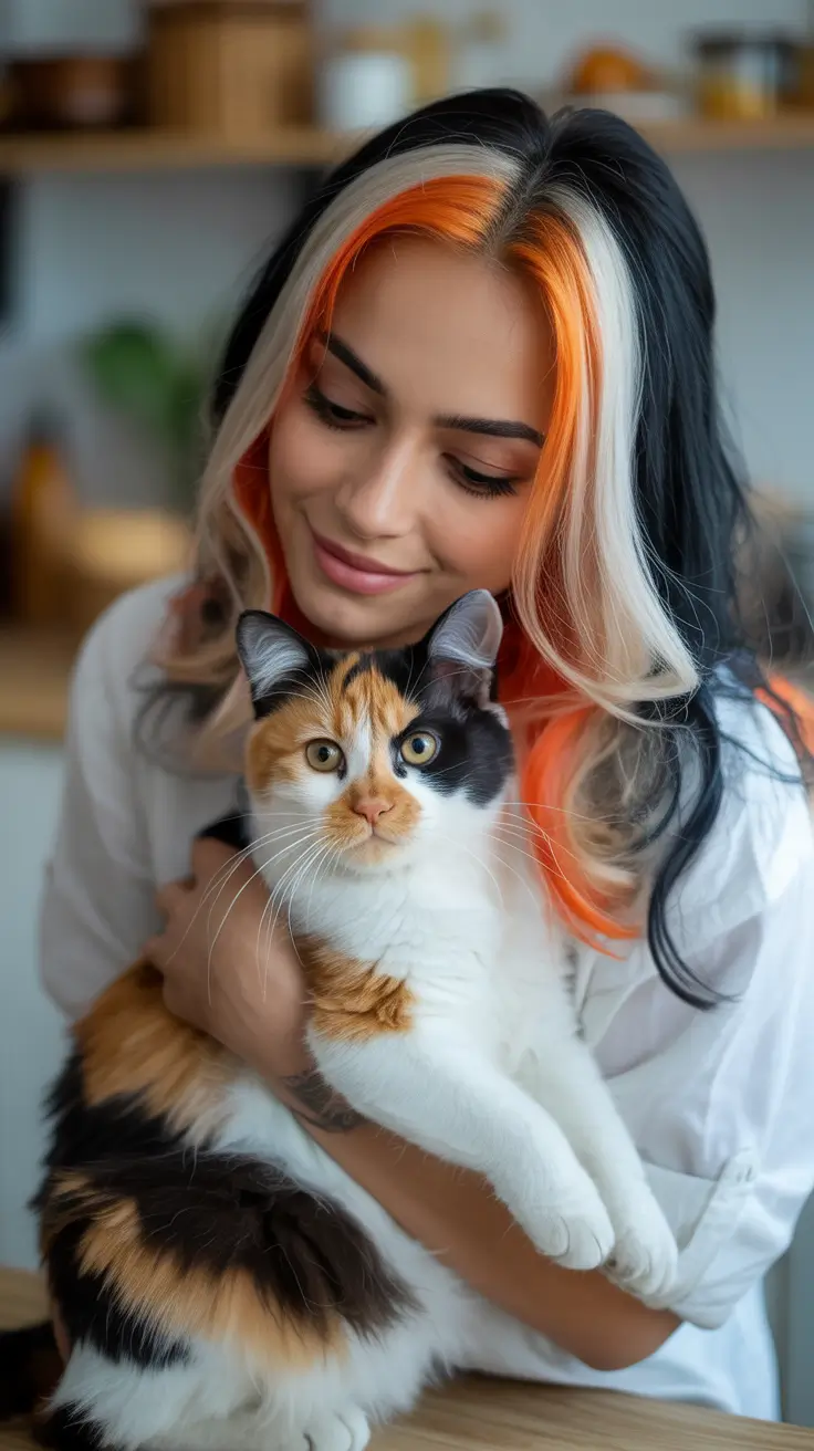 Calico hair color 2026 lookbook – Calico Face Frame in Copper, Cream, and Ink H2