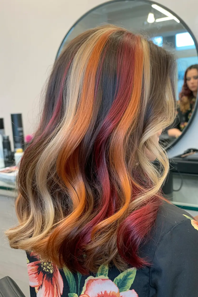 Calico hair color 2026 lookbook – Warm-Strata Calico Waves H2