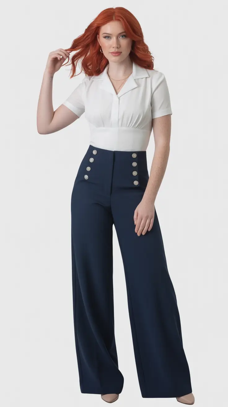 Casual basic outfits 2026 - Navy Trousers and White Shirt for Modern Workwear